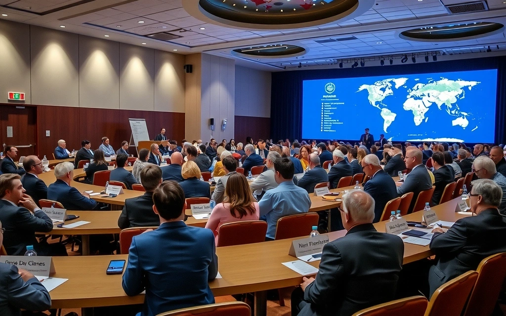 Un gruppo di delegati in una conferenza sul clima