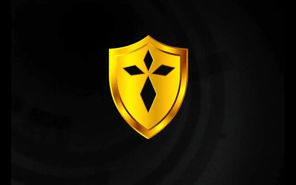 Un simbolo di scudo dorato che rappresenta indennizzo e protezione.