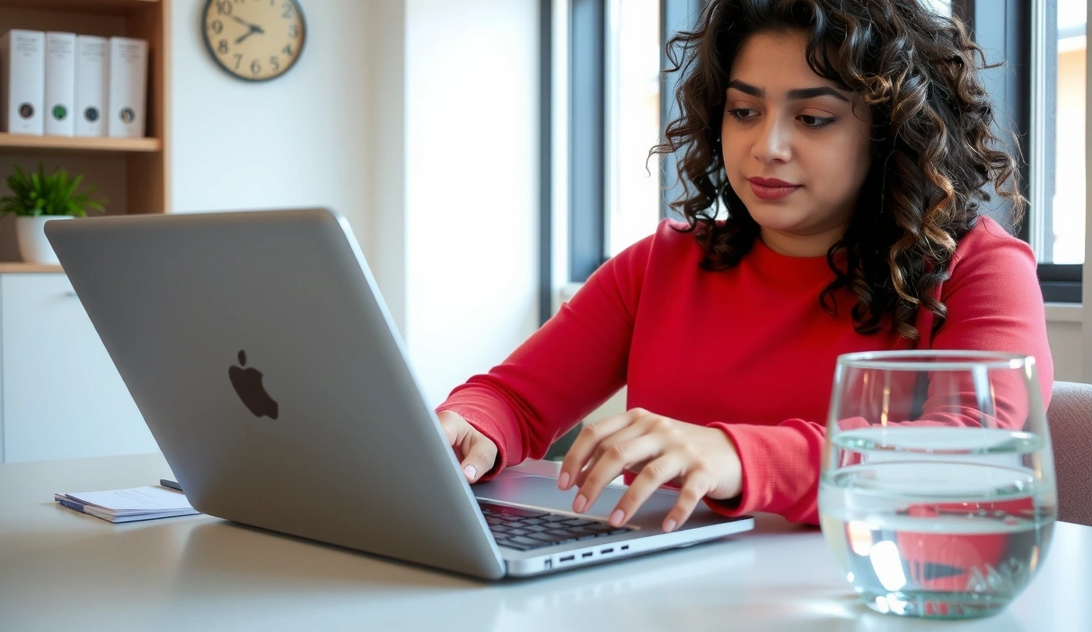 Image of a person using a computer responsibly
